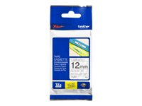 Brother TZe-M31 - Svart utskrift på premium, matt transparent - Rulle (1,2 cm x 8 m) bandlaminat - för Brother PT-D210, D600, H110; P-Touch PT-1880, E310, H110, P900; P-Touch Cube Plus PT-P710 TZEM31
