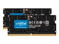 Crucial - DDR5 - sats - 24 GB: 2 x 12 GB - SO DIMM 262-pin - 5600 MHz / PC5-44800 - CL46 - 1.1 V - on-die ECC CT2K12G56C46S5