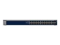 NETGEAR S3600 Series XS724TM - Switch - 2+/L3 Lite - smart - 24 x 10/25 Gigabit Ethernet + 4 x 1 Gigabit / 10 Gigabit SFP+ - skrivbordsmodell, rackmonterbar XS724TM-100EUS