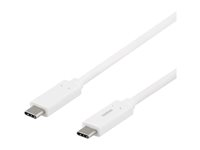 DELTACO - USB-kabel - 24 pin USB-C (hane) till 24 pin USB-C (hane) - 1 m - vit USBC-1059M