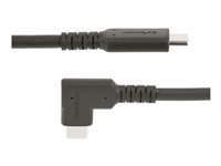 StarTech.com 3ft (1m) Rugged Right Angle USB-C Cable, USB 10 Gbps, USB C to C Data Transfer Cable, 4K 60Hz DP Alt Mode, 100W Power Delivery - 90 Degree USB-C Cable (RUSB31CC1MBR) - USB-kabel - 24 pin USB-C (hane) rak till 24 pin USB-C (hane) högervinklad - USB 3.2 Gen 2 - 1 m - robust, 4K60Hz stöd, passiv - svart RUSB31CC1MBR