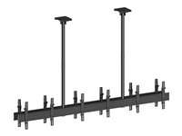 Multibrackets M Ceiling Mount Pro MBC3X1U2 - Monteringssats (2 takplattor, 8 skenor, 12 lutningsarmar, 4 stångklämmor, 8 förlängningsrör (80 cm), 2 skydd för takplattor) - för 6 LCD-bildskärmar - aluminium, stål - svart - skärmstorlek: 40"-65" - takmonterbar 7350073733507