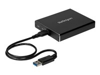 StarTech.com Hårddiskkabinett med dubbla fack för M.2 SATA SSD-enheter - USB 3.1 (10 Gbps) - RAID - Flashlagringsarray - 2 fack - USB 3.1 (extern) - för P/N: TBLT3MM1MA, TBLT3MM2M, TBLT3MM2MA SM22BU31C3R