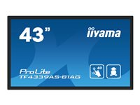 iiyama ProLite TF4339AS-B1AG - 43" Diagonal klass (42.5" visbar) LED-bakgrundsbelyst LCD-skärm - digital skyltning - med inbyggd mediaspelare och pekskärm (multitouch) - 4K UHD (2160p) 3840 x 2160 - svart ram med matta ytor TF4339AS-B1AG