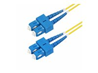 StarTech.com 1m (3.3ft) SC to SC (UPC) OS2 Single Mode Duplex Fiber Optic Cable, 9/125µm, Laser Optimized, 40G/100G Zipcord, Bend Insensitive, Low Insertion Loss - LSZH Fiber Patch Cord (SMDOS2SCSC1M) - Patch-kabel - SC/UPC enkelläge (hane) till SC/UPC enkelläge (hane) - 1 m - 1 m - 2 mm - fiberoptisk - duplex - 9 / 125 mikrometer - OS1/OS2 - halogenfri - gul SMDOS2SCSC1M