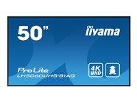 iiyama ProLite LH5060UHS-B1AG - 50" Diagonal klass (49.5" visbar) LED-bakgrundsbelyst LCD-skärm - digital skyltning - med inbyggd SoC-mediespelare - Android - 4K UHD (2160p) 3840 x 2160 - kantbelysning - svart LH5060UHS-B1AG
