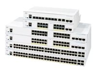 Cisco Business 250 Series CBS250-24P-4X - Switch - L3 - smart - 24 x 10/100/1000 (PoE+) + 4 x 10 Gigabit SFP+ - rackmonterbar - PoE+ (195 W) - återanvänd CBS250-24P-4XUK-RF