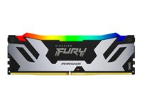 Kingston FURY Renegade RGB - DDR5 - modul - 48 GB - DIMM 288-pin - 6400 MT/s / PC5-51200 - CL32 - 1.4 V - ej buffrad - on-die ECC - svart & silver KF564C32RSA-48
