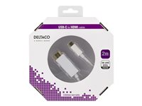 DELTACO USBC-HDMI1021-K - Extern videoadapter - USB-C - HDMI - svart, vit USBC-HDMI1021-K