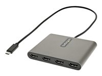 StarTech.com USB C till 4 HDMI-adapter - Externa video- och grafikkort - USB Type-C till dongel för Quad HDMI-skärmadapter - 1080p 60 Hz - Videokonverterare för flera skärmar - Endast Windows - Adapterkabel - 24 pin USB-C hane till HDMI hona - 50 cm - rymdgrå - 1080p stöd 60 Hz USBC2HD4