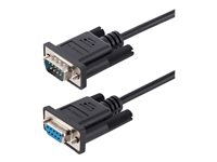 StarTech 3m RS232 Serial Null Modem Cable, Crossover Serial Cable w/Al-Mylar Shielding, DB9 Serial COM Port Cable Female to Male, Compatible w/DTE Devices - Tool-Less Design w/Thumbscrews, Black, F/M (9FMNM-3M-RS232-CABLE) - Nollmodemkabel - DB-9 (hona) till DB-9 (hane) - 3 m - formpressad, tumskruvar, crossover - svart 9FMNM-3M-RS232-CABLE