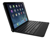 ZAGG Messenger Folio - Tangentbord och foliefodral - bakgrundsbelyst - Bluetooth - Nordisk - svart tangentbord, svart fodral ID6ZFK-BBN
