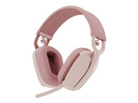 Logitech Zone Vibe 100 - Headset - fullstorlek - Bluetooth - trådlös - rosa 981-001224