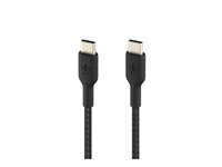 Belkin BoostCharge - USB-kabel - 24 pin USB-C (hane) till 24 pin USB-C (hane) - 2 m - svart CAB004BT2MBK