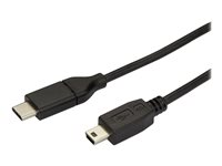 StarTech USB C to Mini USB Cable - 6 ft / 2m - M/M - USB 2.0 - Mini USB Cord - USB C to Mini B Cable - USB Type C to Mini USB (USB2CMB2M) - USB-kabel - USB-C (hane) till mini-USB typ B (hane) - Thunderbolt 3 / USB 2.0 - 2 m - svart USB2CMB2M