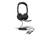 Jabra Evolve2 50 UC Stereo - Headset - på örat - kabelansluten - aktiv brusradering - USB-C, USB-A - svart - UC-certifierad 25089-989-799