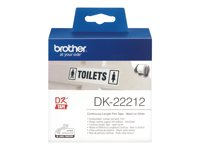 Brother DK-22212 - Permanent häftning - vit - Rulle (6,2 cm x 15,2 m) tejp - för Brother QL-1050, 1060, 1110, 500, 550, 560, 570, 580, 600, 650, 700, 710, 720, 820 DK22212