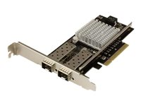StarTech.com 2-Port 10G Fibernätverkskort med öppen SFP+ - PCIe, Intel Chip - Nätverksadapter - PCIe 2.0 x8 låg profil - 10GbE - 10GBase-LR, 10GBase-SR, 10GBase-LRM - svart - för P/N: BNDTB10GI, BNDTB210GSFP, BNDTB310GNDP, BNDTB410GSFP, BNDTB4M2E1, BNDTBUSB3142 PEX20000SFPI