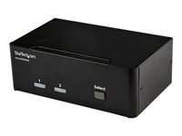 StarTech.com DisplayPort KVM-switch med 2 portar för dubbla skärmar - 4K 60 Hz - Omkopplare för tangentbord/video/mus/ljud/USB - 2 x KVM/ljud/USB - 1 lokal användare - skrivbordsmodell - Växelström 120/230 V/likström 12 V - för P/N: SVA12M2NEUA, SVA12M5NA SV231DPDDUA2