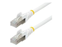 StarTech.com 50cm CAT6a Ethernet Cable - White - Low Smoke Zero Halogen (LSZH) - 10GbE 500MHz 100W PoE++ Snagless RJ-45 w/Strain Reliefs S/FTP Network Patch Cord - Patch-kabel - RJ-45 (hane) till RJ-45 (hane) - 50 cm - S/FTP - CAT 6a - IEEE 802.3bt - halogenfri, formpressad, hakfri, tvinnad - vit NLWH-50C-CAT6A-PATCH