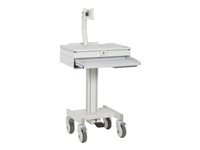 Eaton Tripp Lite Series Mobile Workstation with Monitor Arm, Casters, Locking Drawer, TAA - Vagn - för monitor / HDTV - stål, trä - elfenben - skärmstorlek: 24" - golvstående - TAA-kompatibel WWSS1DWSTAA