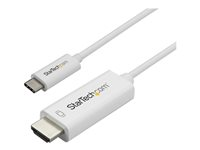 StarTech.com 3ft (1m) USB C to HDMI Cable, 4K 60Hz USB Type C to HDMI 2.0 Video Adapter Cable, Thunderbolt 3 Compatible, Laptop to HDMI Monitor/Display, DP 1.2 Alt Mode HBR2 Cable, White - 4K USB-C Video Cable (CDP2HD1MWNL) - Adapterkabel - 24 pin USB-C hane till HDMI hane - 1 m - vit - 4K60Hz (3840 x 2160) stöd - för P/N: TB4CDOCK CDP2HD1MWNL