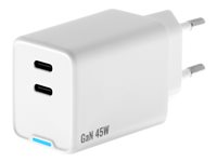 Insmat - Strömadapter - 45 Watt - 3 A - PD/PPS - 2 utdatakontakter (24 pin USB-C) 530-9245