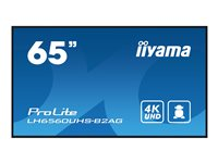 iiyama ProLite LH6560UHS-B2AG - 65" Diagonal klass (64.5" visbar) LED-bakgrundsbelyst LCD-skärm - digital skyltning - med inbyggd mediespelare och trådlös mediemottagare - 4K UHD (2160p) 3840 x 2160 - kant-LED - svart ram med matta ytor LH6560UHS-B2AG