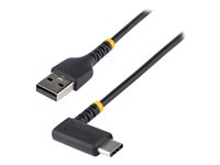 StarTech 3ft (1m) USB A to C Charging Cable Right Angle, Heavy Duty Fast Charge USB-C Cable, USB 2.0 A to Type-C, Durable and Rugged Aramid Fiber, 3A, S20/iPad/Pixel - High Quality USB Charging Cord (R2ACR-1M-USB-CABLE) - USB-kabel - USB (hane) rak till USB-C (hane) högervinklad - USB 2.0 - 3 A - 1 m - svart R2ACR-1M-USB-CABLE