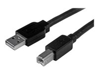 StarTech.com 15m / 50 ft Active USB 2.0 A to B Cable - Long 15 m USB Cable - 50 ft USB Printer Cable - 1x USB A (M), 1x USB B (M) - Black (USB2HAB50AC) - USB-kabel - USB typ B (hane) till USB (hane) - USB 2.0 - 15 m - aktiv - svart - för P/N: ICUSB232D USB2HAB50AC