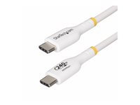 StarTech.com 2m USB C Charging Cable, USB-IF Certified USB-C Cable, 240W - USB-kabel - USB-C (hane) till USB-C (hane) - USB 2.0 - 48 V - 5 A - 2 m - halogenfri, passiv, utökat effektområde (EPR), USB-strömförsörjning (240W), Stöd för Power Delivery 3,1 - vit USB2EPR2MW