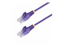 StarTech.com 2.5m Purple Slim CAT6 Ethernet Cable, Snagless, 28AWG, LSZH - Patch-kabel - RJ-45 (hane) till RJ-45 (hane) - 2.5 m - 3.6 mm - UTP - CAT 5/5e/6 - IEEE 802.3bt - halogenfri, hakfri - lila N6PAT250CMPLS