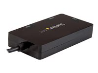 StarTech.com USB-C-videoadapter med flera portar - 3-i-1 - 4K 30Hz - svart - Videokort - 24 pin USB-C hane till HD-15 (VGA), DVI-I, HDMI hona - 15 cm - svart - aktiv omvandlare, 4K 30 Hz (3840 x 2160) stöd (HDMI), 1920 x 1200 (WUXGA) stöd 60 Hz (DVI och VGA) CDPVGDVHDBP