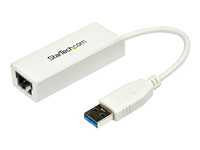 StarTech.com USB 3.0 to Gigabit Ethernet Network Adapter - 10/100/1000 NIC - USB to RJ45 LAN Adapter for PC Laptop or MacBook (USB31000SW) - Nätverksadapter - USB 3.0 - Gigabit Ethernet - vit USB31000SW