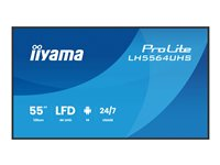 iiyama ProLite LH5564UHS-B1AG - 55" Diagonal klass (54.6" visbar) LED-bakgrundsbelyst LCD-skärm - digital skyltning - med inbyggd SoC-mediespelare - 4K UHD (2160p) 3840 x 2160 - svart ram med matta ytor LH5564UHS-B1AG