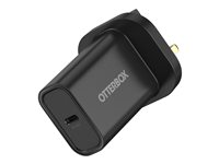 OtterBox - Strömadapter - 30 Watt - PD (USB-C) - svart - Storbritannien 78-81365