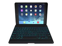 ZAGG ZAGGkeys Folio - Tangentbord och foliefodral - bakgrundsbelyst - Bluetooth - Nordisk - svart tangentbord, svart fodral NZKFHFBKLIT105