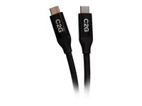 C2G 2.5ft (0.8m) USB-C Male to USB-C Male Cable (20V 5A) - USB4 (40Gbps) - USB-kabel - 24 pin USB-C (hane) till 24 pin USB-C (hane) - USB 2.0 / USB 3.2 / USB4 / Thunderbolt 3 - 20 V - 5 A - 80 cm - USB-strömförsörjning (100W), reversibla kontakter, guldblinkade kontakter, stöd för 8K - svart C2G28877