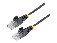 StarTech.com 0,5 m CAT6-kabel - Tunn - Ej hakfria RJ45-kontakter - Svart - Patch-kabel - RJ-45 (hane) till RJ-45 (hane) - 50 cm - CAT 6 - hakfri - svart N6PAT50CMBKS