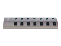 StarTech.com 7-Port Self-Powered USB-C Hub with Individual On/Off Switches, USB 3.0 5Gbps Expansion Hub w/Power Supply, Desktop/Laptop USB-C to USB-A Hub, 7x BC 1.2 (1.5A), USB Type C Hub - USB-C/A Host Cables (5G7AIBS-USB-HUB-EU) - Hubb - 7 x USB 3.2 Gen 1 - skrivbordsmodell 5G7AIBS-USB-HUB-EU