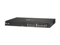 HPE Aruba 6100 24G Class4 PoE 4SFP+ - Switch - Administrerad - 24 x 10/100/1000 + 4 x 1 Gigabit / 10 Gigabit SFP+ - sida till sida luftflöde - rackmonterbar - PoE+ (370 W) JL677A#ABB
