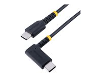 StarTech 3ft (1m) USB C Charging Cable Right Angle, 60W PD 3A, Heavy Duty Fast Charge USB-C Cable, USB 2.0 Type-C, Durable and Rugged Aramid Fiber, S20/iPad/Pixel - High Quality USB Charging Cord (R2CCR-1M-USB-CABLE) - USB-kabel - USB-C (hane) rak till USB-C (hane) högervinklad - USB 2.0 - 3 A - 1 m - svart R2CCR-1M-USB-CABLE