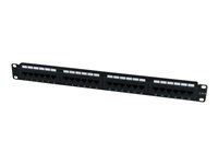 StarTech.com 1U hyllmonterbar Cat 6 110 patchpanel med 24 portar - Patch-panel - CAT 6 - svart - 1U - 24 portar - för P/N: RACK-18U-20-WALL-OA, RACK-21U-20-WALL-OA, RACK-24U-20-WALL-OA, RK12OD2, RK3236BKF C6PANEL24