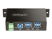 StarTech.com 4-Port Managed USB Hub with 4x USB-A, Heavy Duty with Metal Industrial Housing, ESD & Surge Protection, Wall/Desk/Din-Rail Mountable, USB 3.0/3.1/3.2 Gen 1 5Gbps - Hubb - 3 x USB 3.2 Gen 2 + 1 x USB 3.2 Gen 1 - väggmonterbar, skrivbordsmodell, DIN-skenmonterbar - TAA-kompatibel 5G4AINDRM-USB-A-HUB