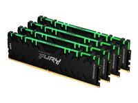 Kingston FURY Renegade RGB - DDR4 - sats - 32 GB: 4 x 8 GB - DIMM 288-pin - 3200 MT/s / PC4-25600 - CL16 - 1.35 V - ej buffrad - icke ECC - svart KF432C16RBAK4/32