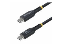 StarTech.com 3m USB C Charging Cable, USB-IF Certified USB-C Cable, 240W - USB-kabel - USB-C (hane) till USB-C (hane) - USB 2.0 - 48 V - 5 A - 3 m - halogenfri, passiv, utökat effektområde (EPR), Stöd för Power Delivery 3,1 - svart USB2EPR3M