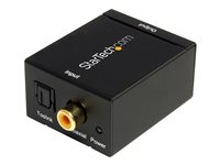 StarTech.com Digital koaxial SPDIF eller optisk Toslink till stereo RCA audio-konverterare - Koaxial/optisk digital ljudkonverterare - svart - för P/N: FPCEILPTBLP, FPWARTB1M, FPWFXBAT, FPWTLTBAT, STNDMTV100, STNDMTV70, STNDMTVDUO SPDIF2AA