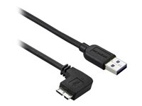 StarTech Smal Micro USB 3.0-kabel - vänstervinklad Micro USB - 1 m - USB-kabel - Micro-USB typ B (hane) till USB typ A (hane) - USB 3.0 - 1 m - vänstervinklad kontakt - svart - för P/N: HB30A4AIB, HB30AM4AB, HB30C4AIB, HB31C2A2CME, HB31C3A1CME, HB31C4AB USB3AU1MLS