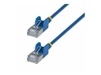 Startech - Patch-kabel - RJ-45 (hane) till RJ-45 (hane) - 15 cm - 3.7 mm - U/FTP - CAT 6a - hakfri, ultra-tunn, koppartrådar - blå N6APATSTP34BLS15CM