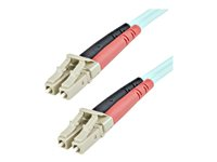 StarTech.com 1m (3ft) LC/UPC to LC/UPC OM3 Multimode Fiber Optic Cable, Full Duplex 50/125Âµm Zipcord Fiber Cable, 100G Networks, LOMMF/VCSEL, <0.3dB Low Insertion Loss - LSZH Fiber Patch Cord - Patch-kabel - LC multiläge (hane) till LC multiläge (hane) - 1 m - 1 m - fiberoptisk - duplex - 50/125 mikron - havsblå - för P/N: J9152AST, MASFP10GBSR, SFP10GBLRMST, SFP10GBSRST, SFP10GSRSST, SFP10GSRXST A50FBLCLC1